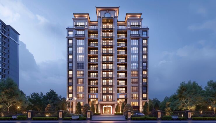 RR Corporation residential towers near Kokapet, Hyderabad, artist impression