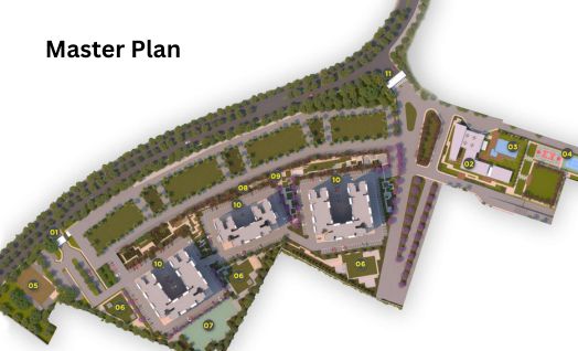 Master layout plan of Trump Towers Hyderabad showing twin towers and green spaces