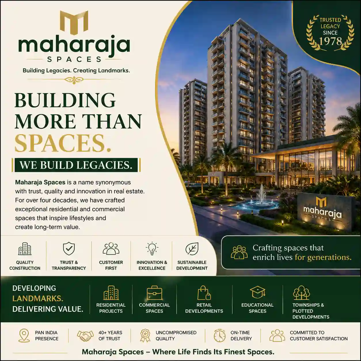 Maharaja Spaces official logo for luxury projects in Hyderabad