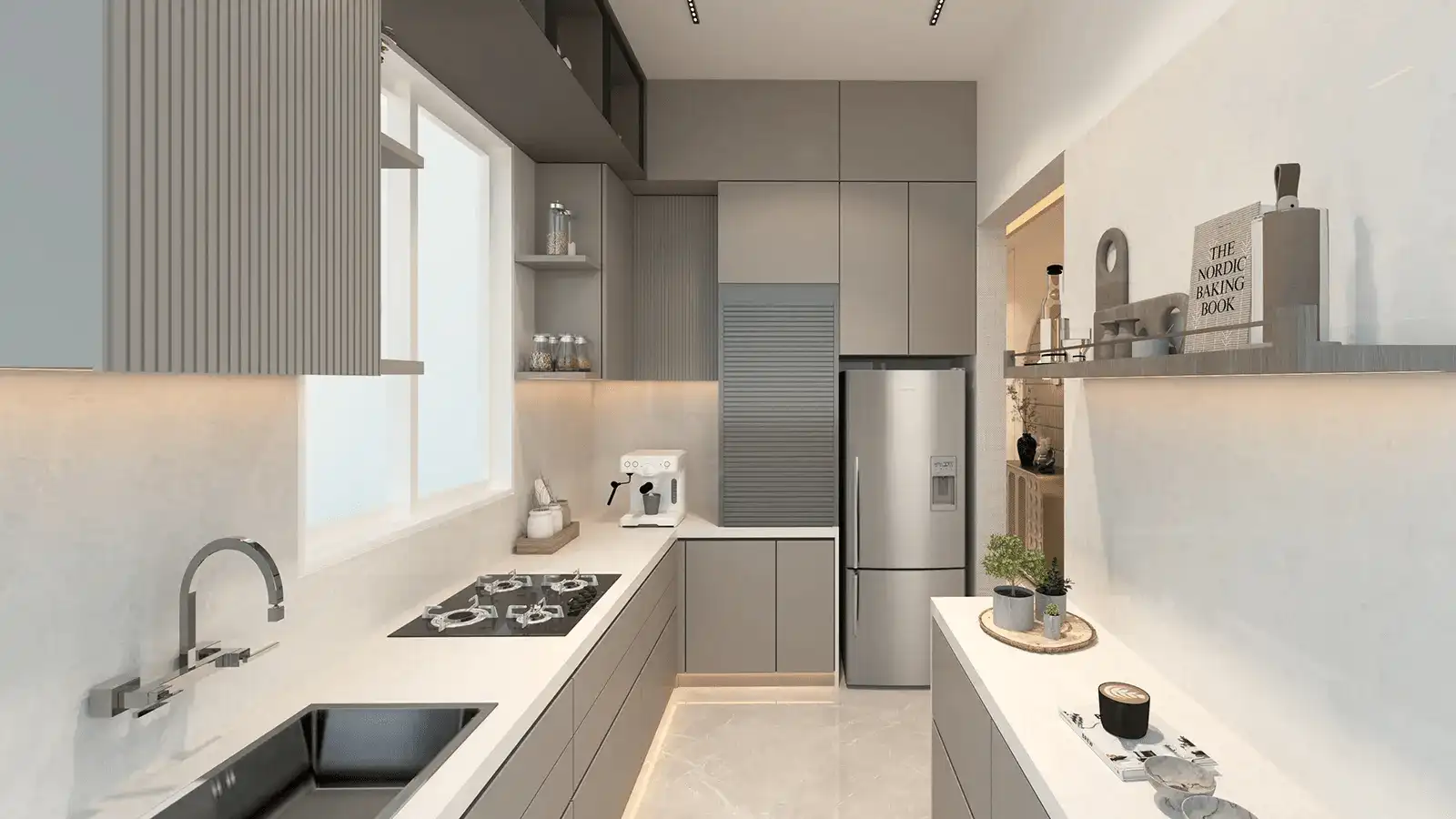 Modern kitchen design at Poulomi Palazzo
